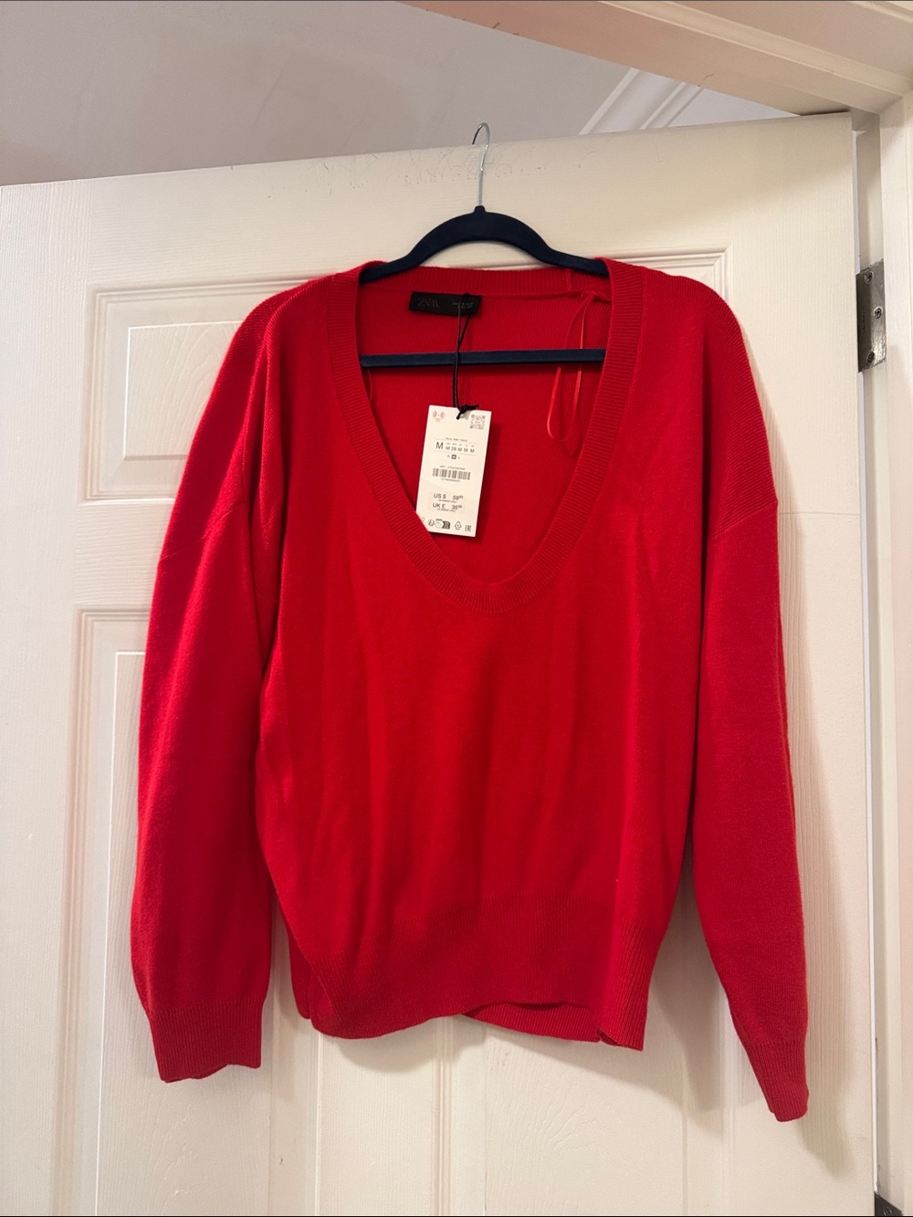 Zara Red V-Neck Women’s Sweater